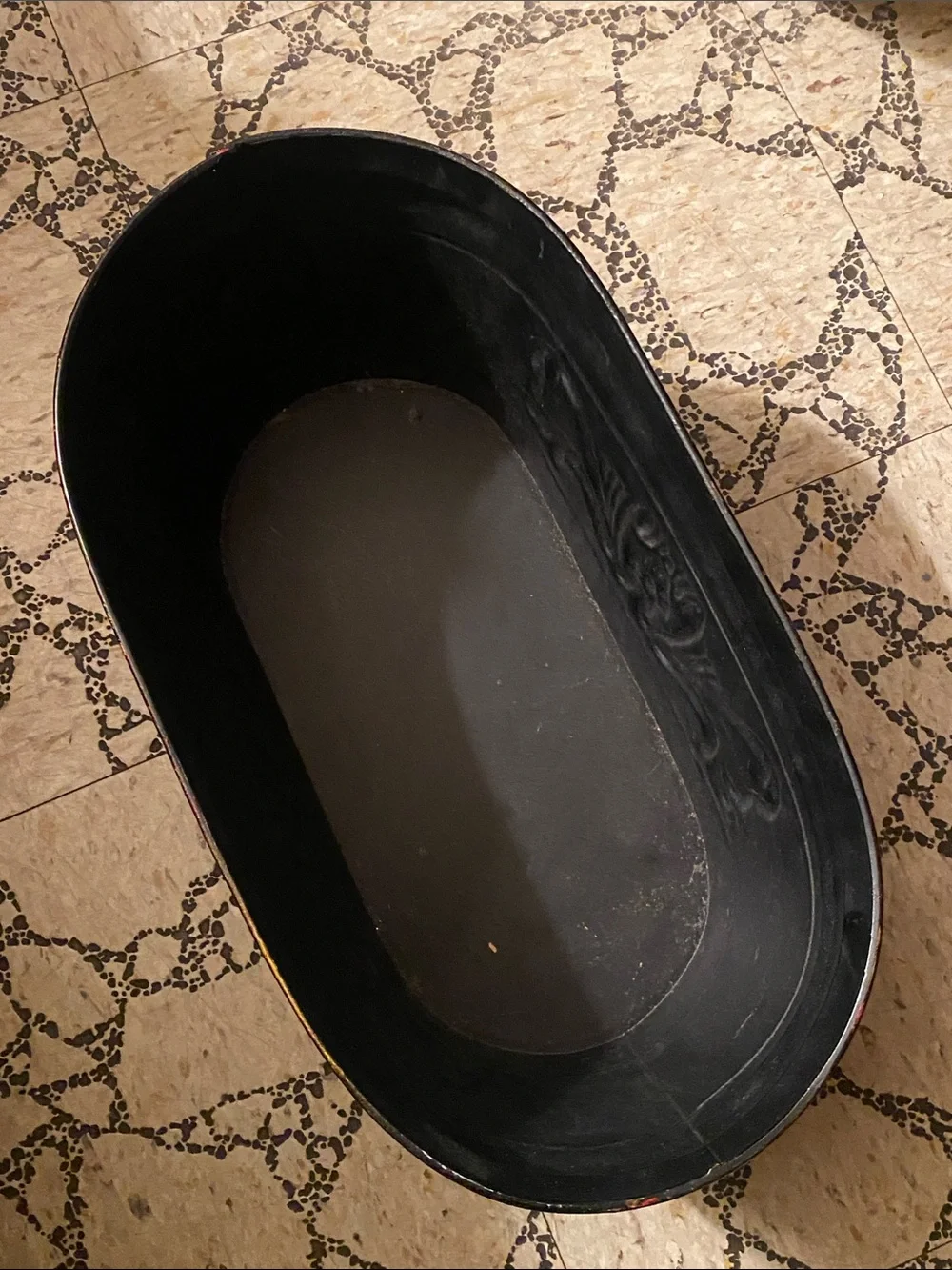 Vintage-Style Embossed Metal Storage Basket